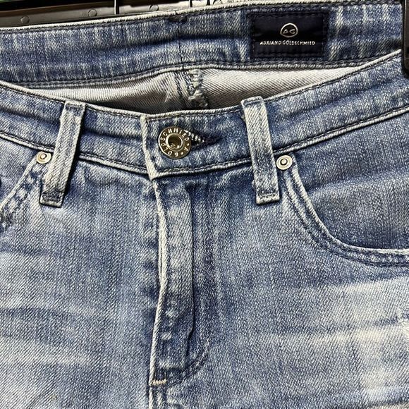 AG Adriano Goldschmied Stevie Cut Slim Straight Cuffed Denim Jeans Size 26 Blue‎ - Picture 4 of 8